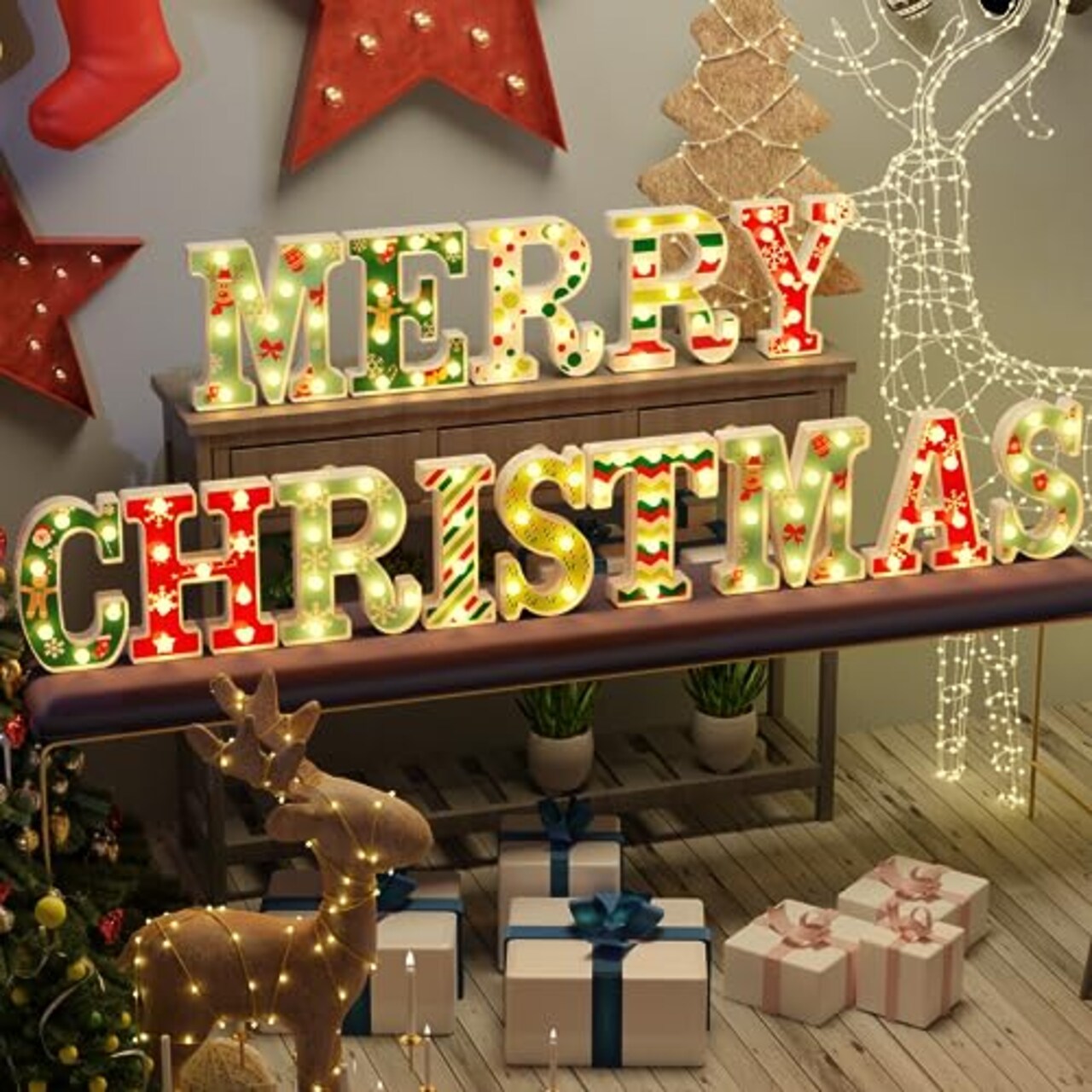 Atronor Christmas Decorations 14 LED Letters Christmas Lights
